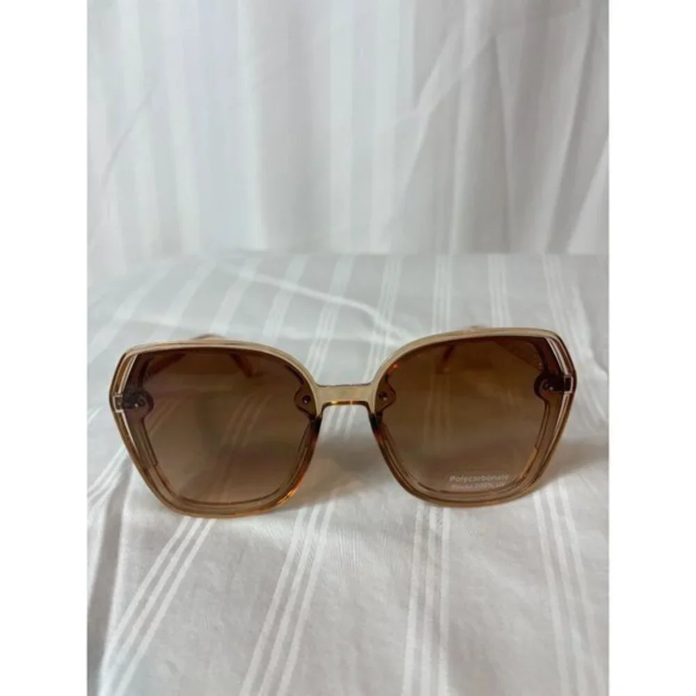Cut You Off Round Frame Cut Out Design Sunglasses‎ Brown